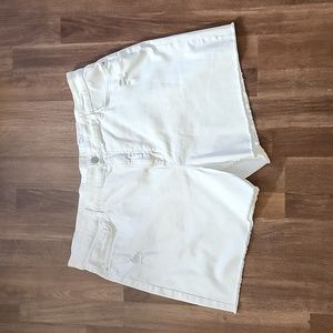 NEW! White Distressed Stretchy Jean Shorts